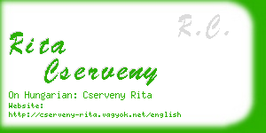 rita cserveny business card